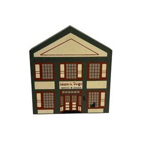 VTG The Cat's Meow Johan G. Singer Boots & Shoes 1993 Wooden Shelf Sitter Retro